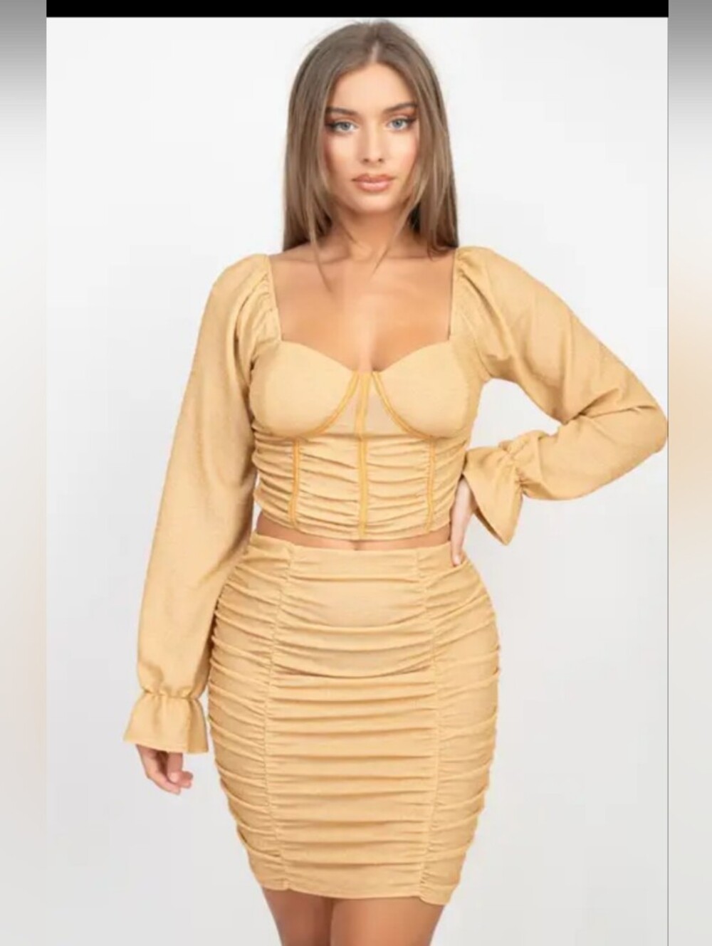 Rose Gold Pencil Skirt Set- Women